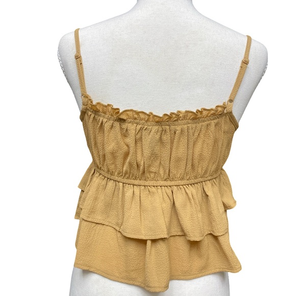wild fable Mustard Yellow Ruffled Tie-Front Camisole - Picture 3 of 3
